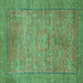 Square Oriental Turquoise Modern Rug, abs1468turq