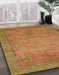 Machine Washable Abstract Caramel Brown Rug in a Family Room, wshabs1468