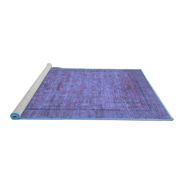 Sideview of Machine Washable Oriental Blue Modern Rug, wshabs1468blu