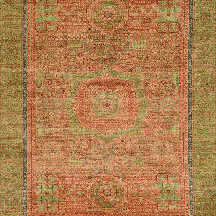 Machine Washable Abstract Caramel Brown Rug, wshabs1468