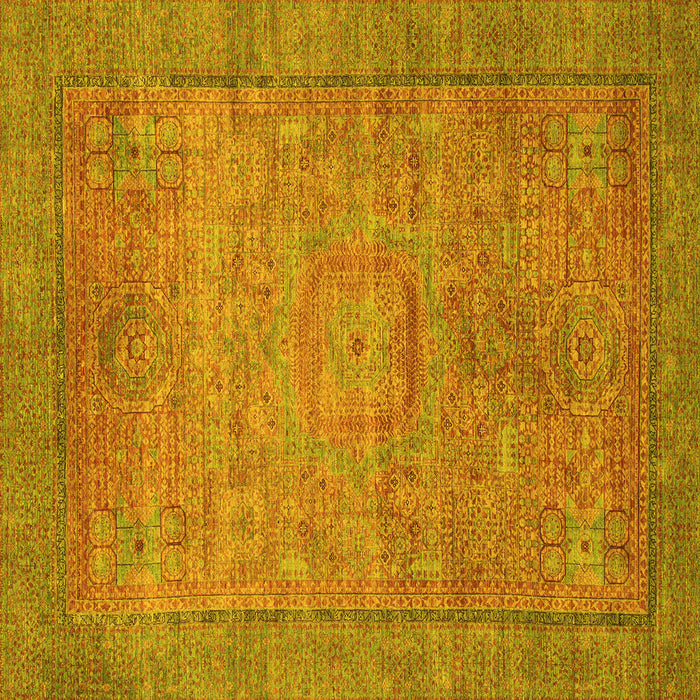 Square Oriental Yellow Modern Rug, abs1468yw