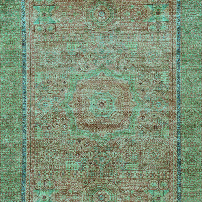 Machine Washable Oriental Light Blue Modern Rug, wshabs1468lblu