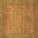 Square Oriental Brown Modern Rug, abs1468brn