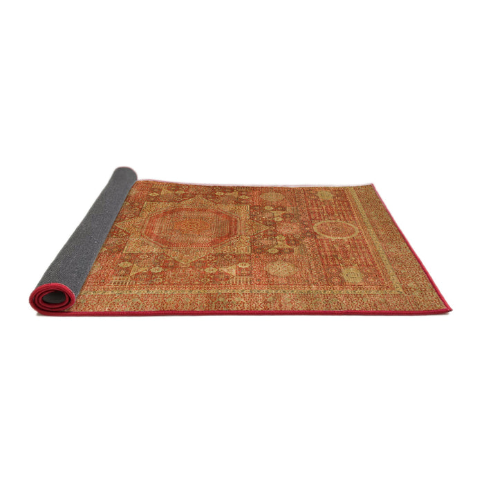 Sideview of Abstract Orange Oriental Rug, abs1469