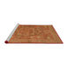 Sideview of Machine Washable Abstract Orange Rug, wshabs1469
