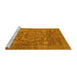 Sideview of Machine Washable Oriental Yellow Modern Rug, wshabs1469yw