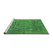 Sideview of Machine Washable Oriental Emerald Green Modern Area Rugs, wshabs1469emgrn