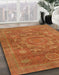 Abstract Orange Oriental Rug in Family Room, abs1469