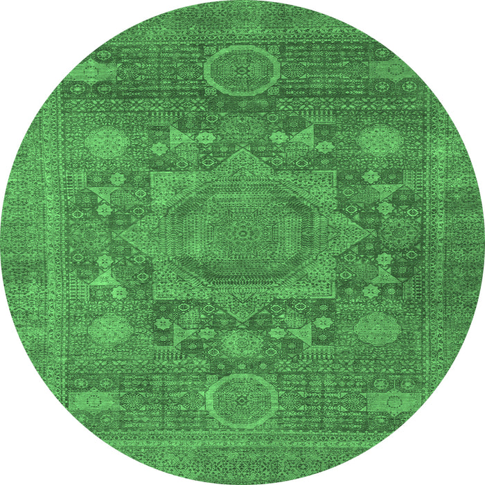 Round Oriental Emerald Green Modern Rug, abs1469emgrn