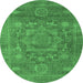 Round Oriental Emerald Green Modern Rug, abs1469emgrn