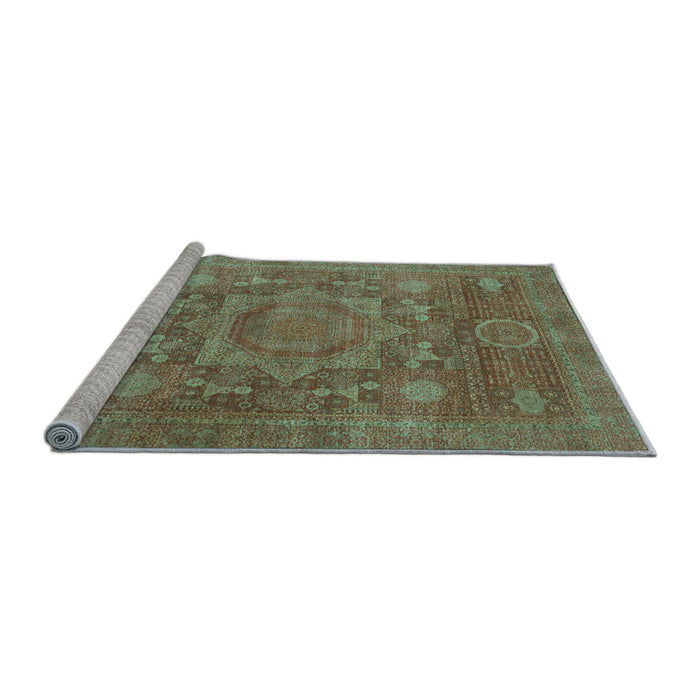 Sideview of Machine Washable Oriental Light Blue Modern Rug, wshabs1469lblu