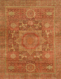 Machine Washable Abstract Orange Rug, wshabs1469