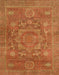 Machine Washable Abstract Orange Rug, wshabs1469