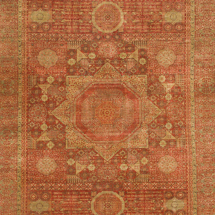 Machine Washable Abstract Orange Rug, wshabs1469