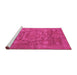 Sideview of Machine Washable Oriental Pink Modern Rug, wshabs1469pnk