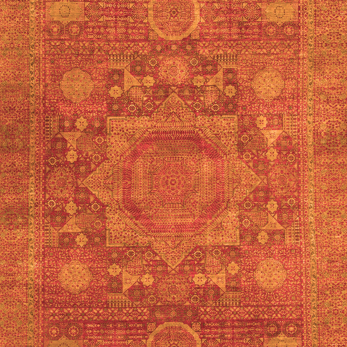 Machine Washable Oriental Orange Modern Area Rugs, wshabs1469org