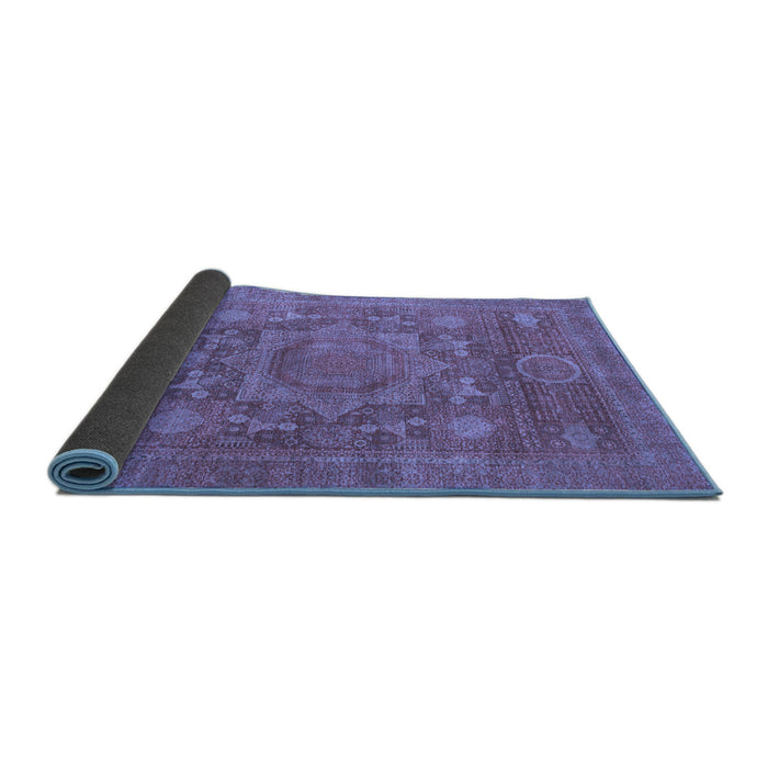 Sideview of Oriental Blue Modern Rug, abs1469blu