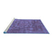 Sideview of Machine Washable Oriental Blue Modern Rug, wshabs1469blu