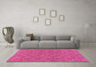 Machine Washable Abstract Pink Modern Rug in a Living Room, wshabs146pnk