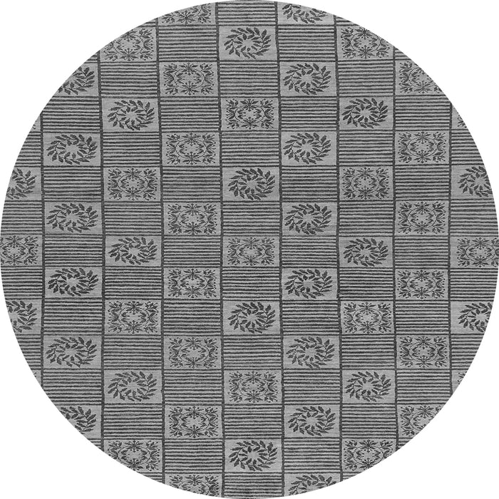 Round Machine Washable Abstract Gray Modern Rug, wshabs146gry