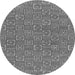 Round Machine Washable Abstract Gray Modern Rug, wshabs146gry