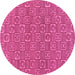 Round Abstract Pink Modern Rug, abs146pnk