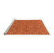 Sideview of Machine Washable Abstract Orange Modern Area Rugs, wshabs146org