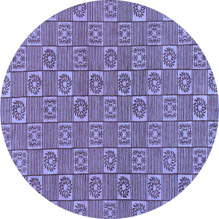 Round Machine Washable Abstract Blue Modern Rug, wshabs146blu
