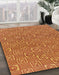 Machine Washable Abstract Orange Rug in a Family Room, wshabs146