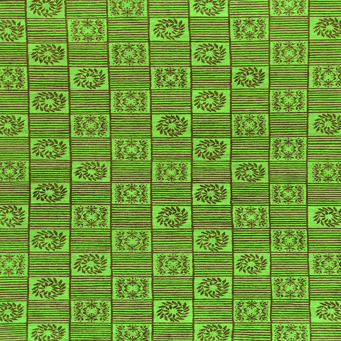 Square Abstract Green Modern Rug, abs146grn