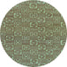 Round Abstract Light Blue Modern Rug, abs146lblu