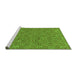 Sideview of Machine Washable Abstract Green Modern Area Rugs, wshabs146grn