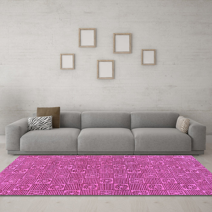 Machine Washable Abstract Purple Modern Area Rugs in a Living Room, wshabs146pur