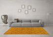 Machine Washable Abstract Yellow Modern Rug in a Living Room, wshabs146yw