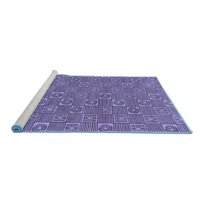 Sideview of Machine Washable Abstract Blue Modern Rug, wshabs146blu