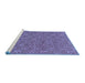 Sideview of Machine Washable Abstract Blue Modern Rug, wshabs146blu