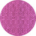 Round Machine Washable Abstract Purple Modern Area Rugs, wshabs146pur