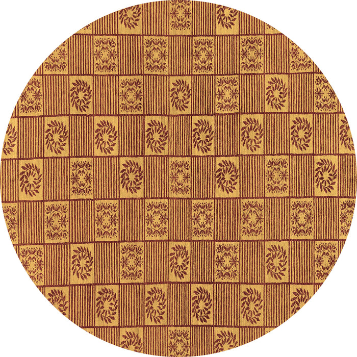 Round Abstract Brown Modern Rug, abs146brn