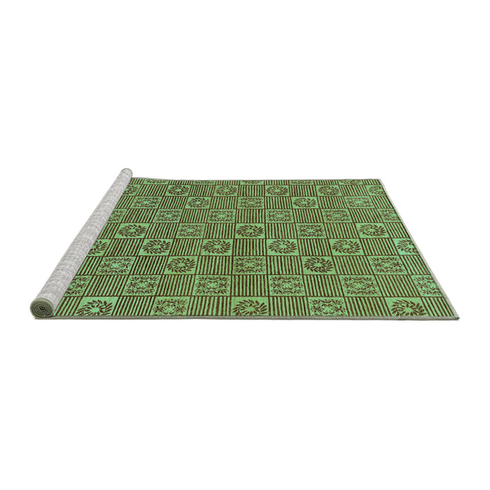 Sideview of Machine Washable Abstract Turquoise Modern Area Rugs, wshabs146turq