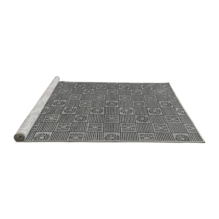 Sideview of Machine Washable Abstract Gray Modern Rug, wshabs146gry