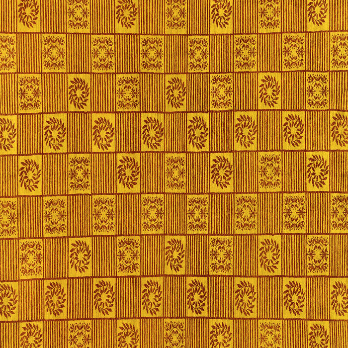 Square Machine Washable Abstract Yellow Modern Rug, wshabs146yw