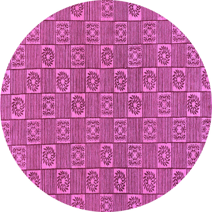 Round Abstract Purple Modern Rug, abs146pur