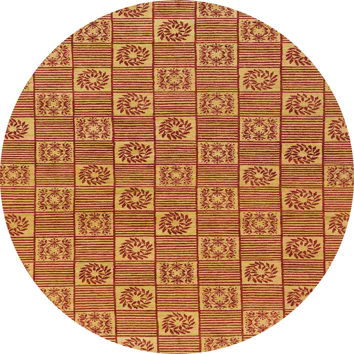 Round Abstract Orange Modern Rug, abs146