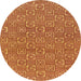 Round Abstract Orange Modern Rug, abs146