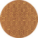 Round Machine Washable Abstract Brown Modern Rug, wshabs146brn