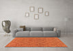 Machine Washable Abstract Orange Modern Area Rugs in a Living Room, wshabs146org