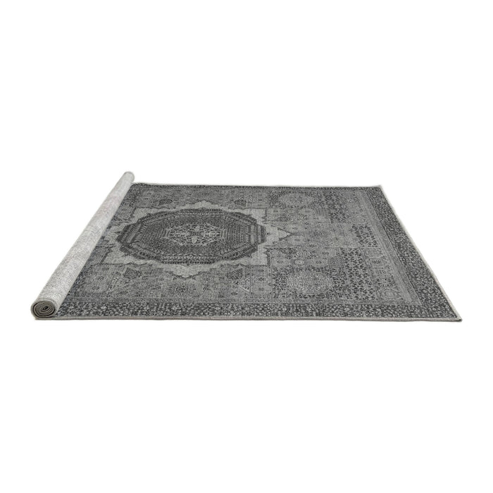 Sideview of Machine Washable Oriental Gray Modern Rug, wshabs1470gry