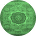 Round Oriental Emerald Green Modern Rug, abs1470emgrn