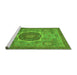 Sideview of Machine Washable Oriental Green Modern Area Rugs, wshabs1470grn