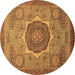 Round Oriental Brown Modern Rug, abs1470brn